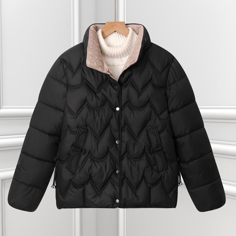 Fashion Women Winter Coats Stand Collar Loose Thick Warm Short Parkas Female Jackets