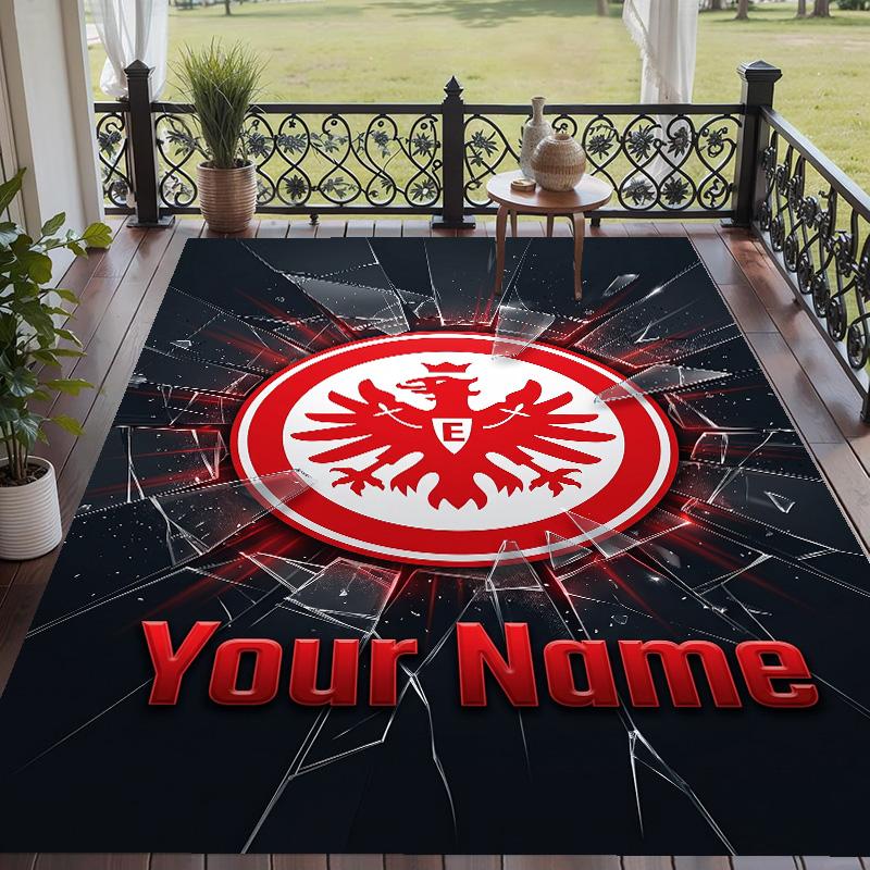 Custom Text Printed Rug Eintracht Frankfurt Non Slip Floor Carpet For Home Room Decor