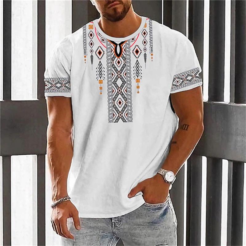 Ethnic style 3D printed men s T-shirt XS