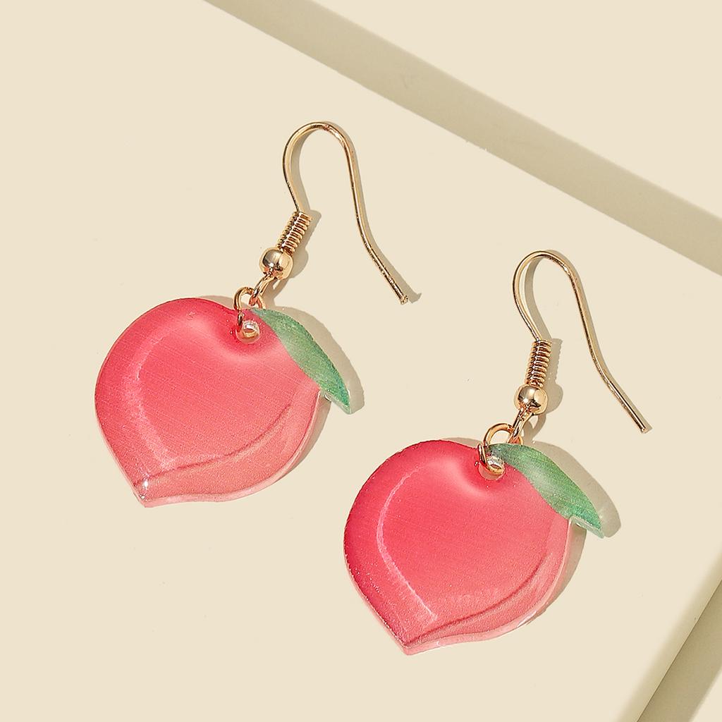 Trendy Funny Fruit Vegetables Acrylic Women's Drop Earrings Cute Strawberry Watermelon Lemon Cherry Dangle Earring Party Jewelry