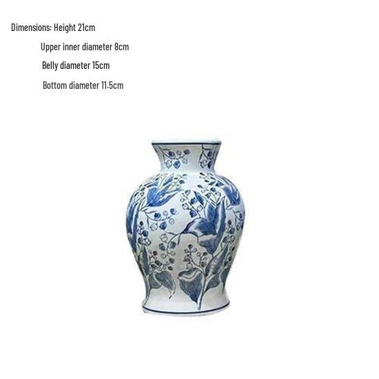 Antique Style Blue & White Octagonal Porcelain Vase