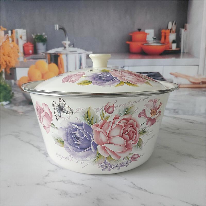 

Enamel Bowl with Lid Set