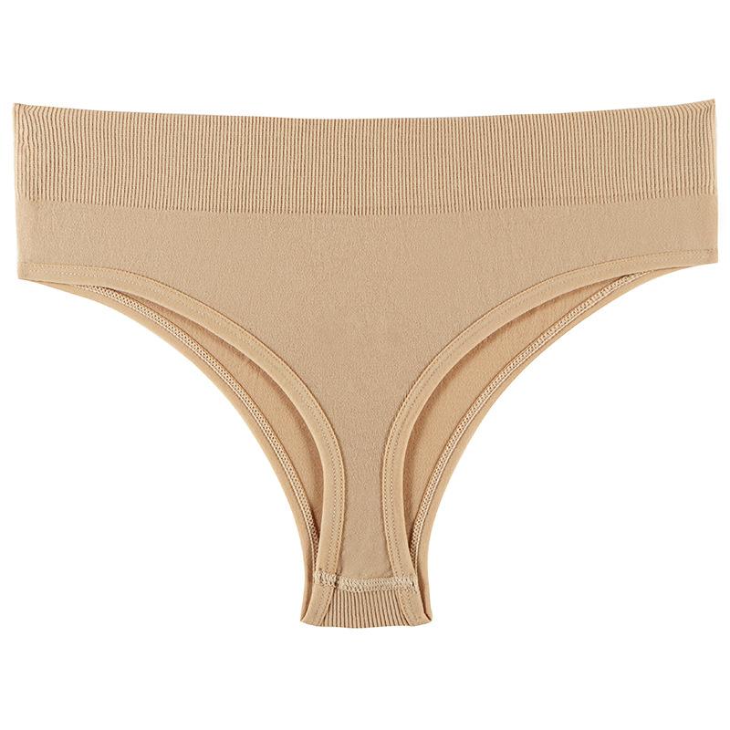 Dámské jednobarevné kalhotky Sexy středně vysoké G-string Tanga Dámské měkké nylonové spodní prádlo Pružné T-back Tanga Spodní prádlo