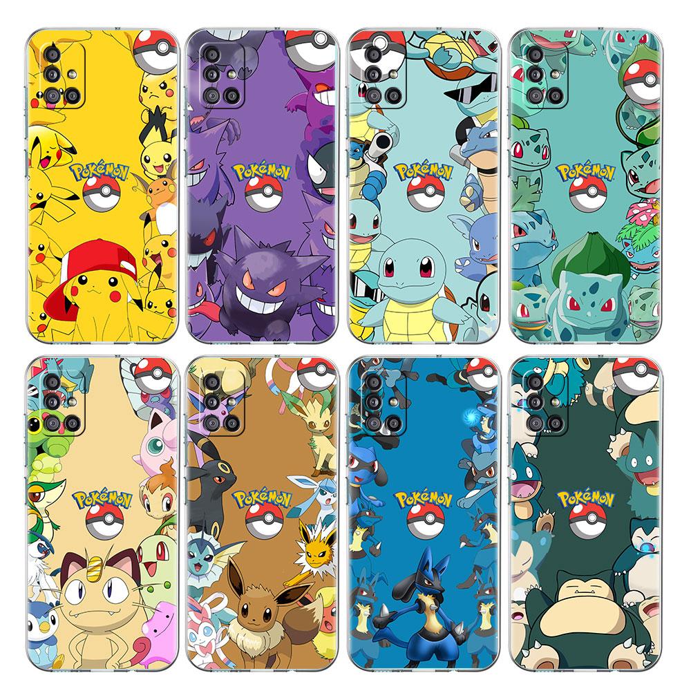 

Clear Case For Samsung Galaxy A52 A12 A51 A32 A21s A71 A32 A22 50 A70 A31 A72 5G Phone Cover KL3318_Pika Pokemoon Cute Samsung A53 5G