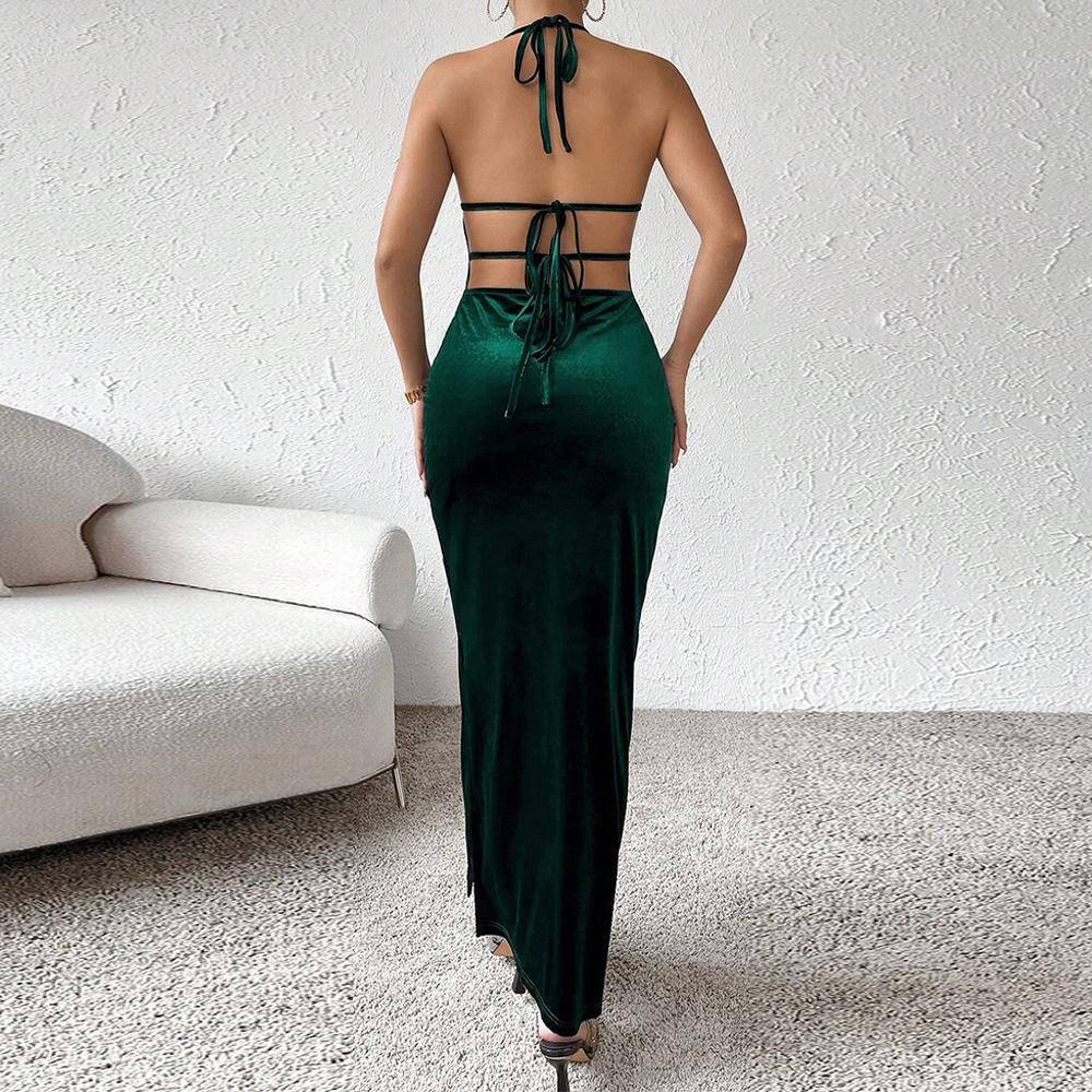 JKASHD Damenmode, Sommer, Frühling, einfarbig, ärmellos, hohe Taille, sexy Cocktail- und Abendkleider