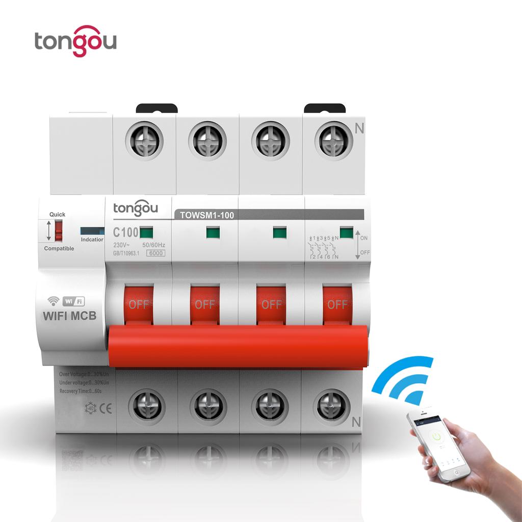 Buy 4P WIFI Circuit Breaker Timer Remote Control with Overload and