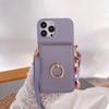 Ring Stand Phone Case For iPhone 17 Air 16 15 14 Plus 13 12 11 Pro Max Pocket Credit Card Holder Crossbody Lanyard Leather Cover