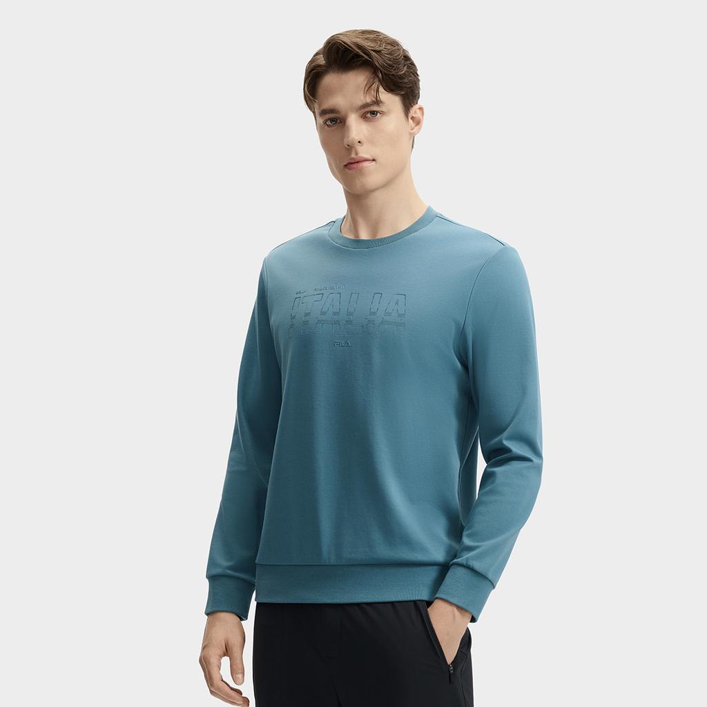 New FILA Sweatshirt Men's Avoid Blue F11M432207FDB