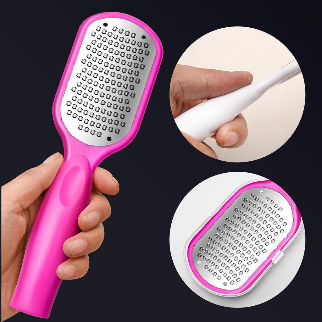 Stainless Steel Foot Scrubber: Removes Dead Skin & Calluses, Anti-Splash Design.