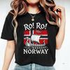 Ro! Ro! Norwegen Wikingerschiff T-Shirt, Ro Ro Norwegen Wikingerschiff Tee, Norwegischer Fußballfan Tee, Norwegen Fußball-Fan Geschenk
