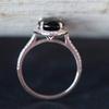 Rose Gold Plated Ring for Women with Synthetic Black Stone Micro Paved Full Diamond Jewelry