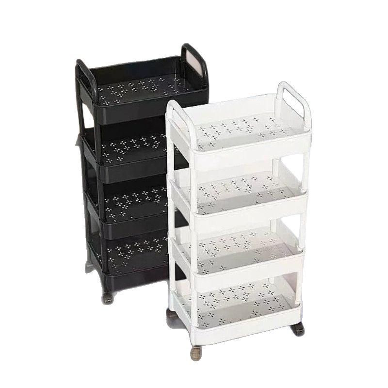 Compact Multi-Layer Movable Storage Rack for Snacks and Bathroom Essentials