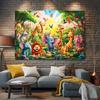 Cartoon Jungle Animals Tapestry, Kids Room Safari Background Cloth, Nursery Wall Decor