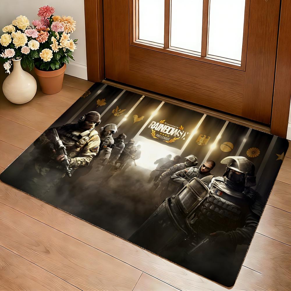 Tappetino per Pavimento Gioco Tom C-Clancy's R-Rainbow Six Siege Morbido Caldo in Flanella Spesso Antiscivolo per Soggiorno Camera da Letto Cucina Tappeti Decorativi