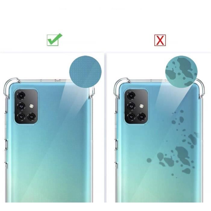 Coque Antichoc - Phonillico - Samsung Galaxy A51 - Silicone Transparent - Protection Renforcée - Ultra Fine