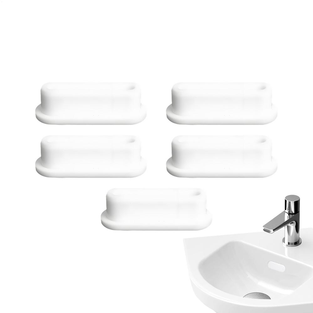 Drain Cap Silicone Long Oval Sink Stopper 5 Pieces Leak-Proof Plug Sealing Gasket For Home Countertop Bathroom Laundry Sink