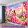 2D Flat Backdrop1pc Princess Unicorn Fairy Tale Scene Backdrop Banner Polyester Backdrop For Living Room Bedroom Office Decor Outdoor Decor