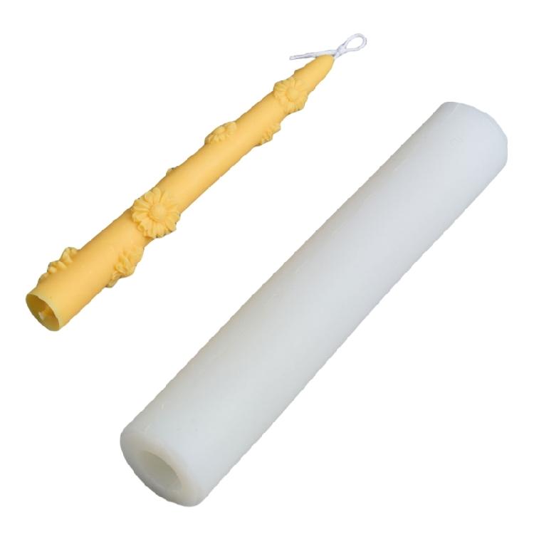 Embossed Flower Butterfly Silicone Candle Molds for Makign Pillar Candle Soap 3D Carved Silicone Pillar Candle Molds