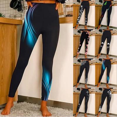 Leggings da yoga elasticizzati da donna con stampe di fiori di pesca in cristallo rosa, fitness, corsa, palestra, sport, pantaloni attivi