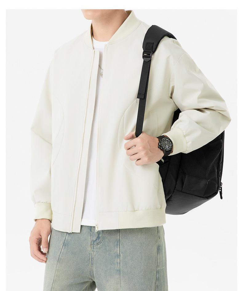 Men's Stylish Korean Trend Baseball Jacket: Handsome MA1 Workwear Top Casual Hoodie