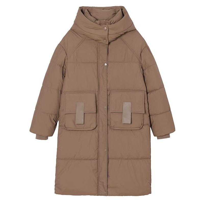 Cotton Jacket Women's Mid-Length 2025 New Winter Korean Version Loose Thickened Cotton Jacket Over the Knee Bread Jacket Korean Jacket
