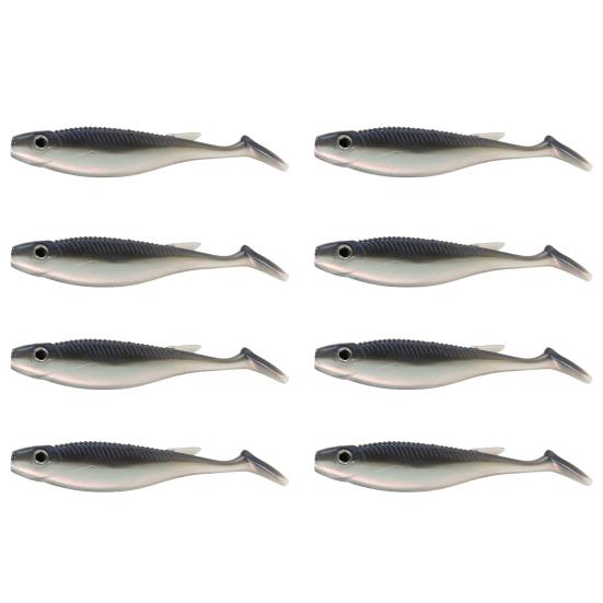 8Pcs Fishing Lures Soft Baits 3D Eyes Realistic Looking Bright Color Natural Swimming Posture Artificial Lures Fake Baits