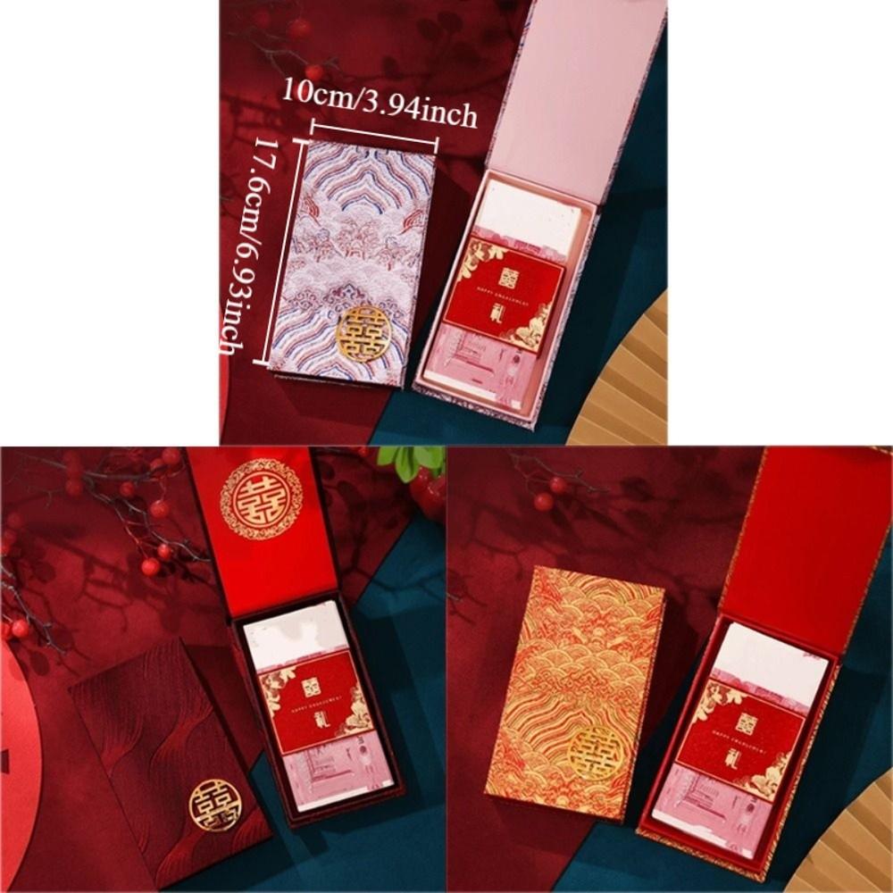 Big Capacity Wedding Red Envelope Traditional Lucky Money Bag Red Pocket Box Chinese New Year