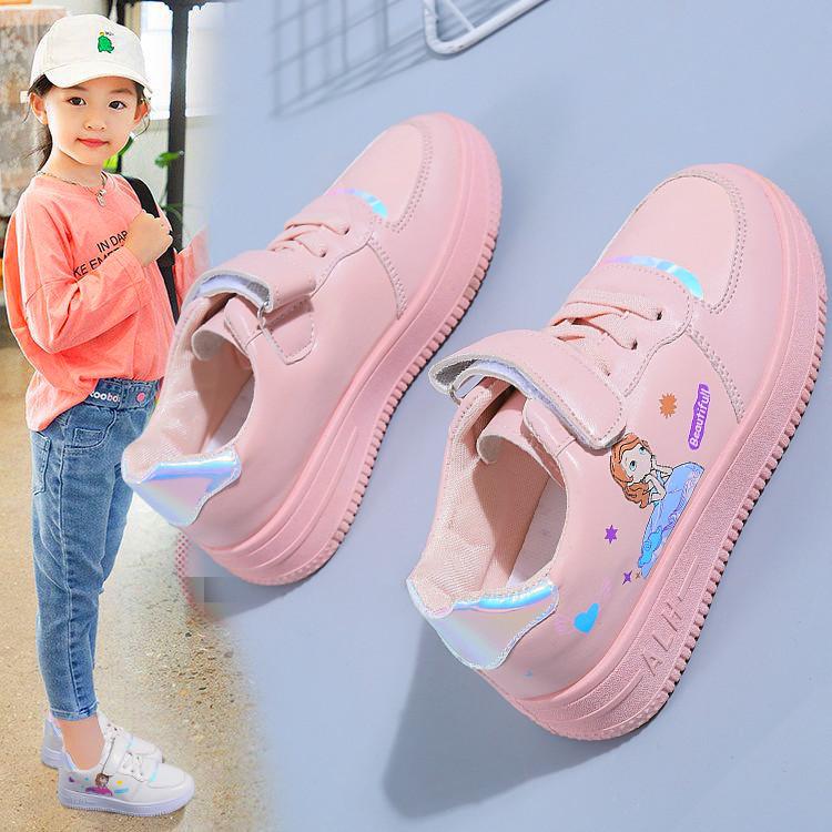 Girls shoes 2021 spring new children's little white shoes girls shoes white board shoes primary school students casual sports shoes