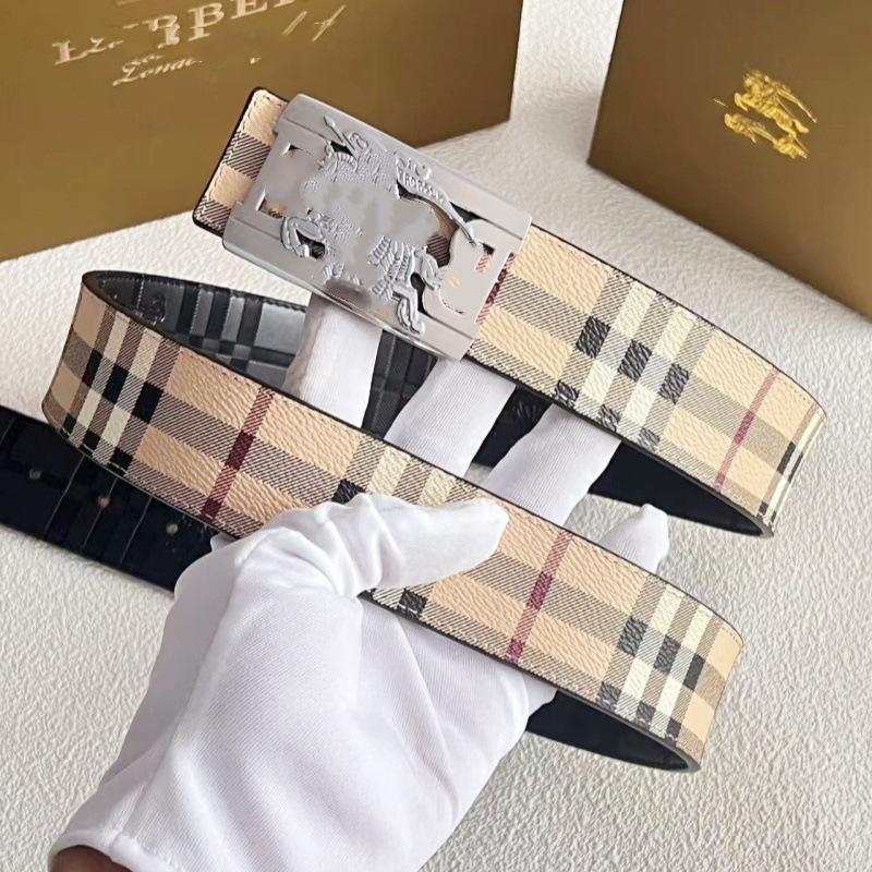 Men's Cross-border Leather Belt – Smooth B-li Buckle, Versatile for Business and Fashion, Ideal for Youth and Jeans.