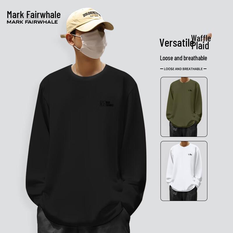 Mark Fairwhale Men's Casual Round Neck Long Sleeve T-Shirt