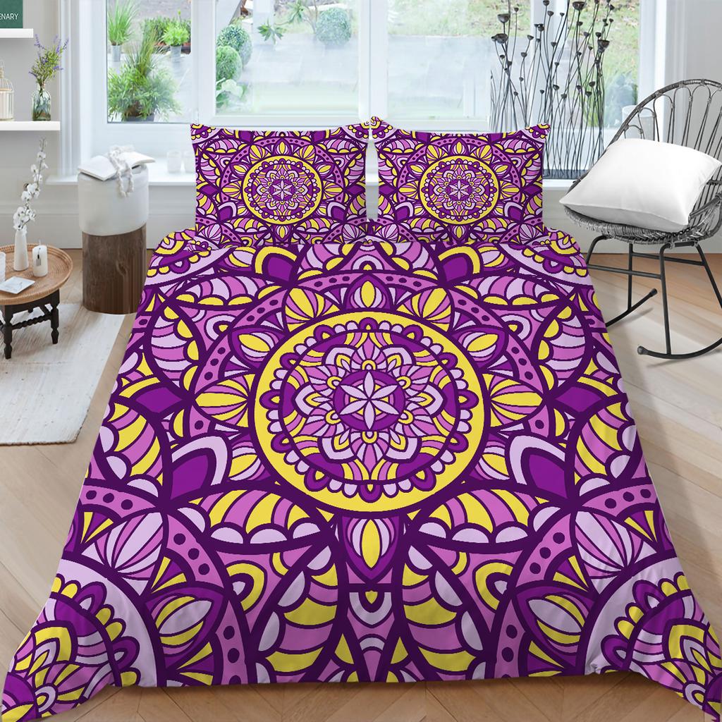 3D Bohemian Printed Bedding Single Double Bed Full Size Tropical Pattern Pillowcase and Quilt Cover Comfortable Home Decoration