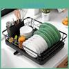 Suporte de Pratos Moderno Minimalista com Drenagem de Água e Armazenamento Dividido para Bancada de Cozinha
