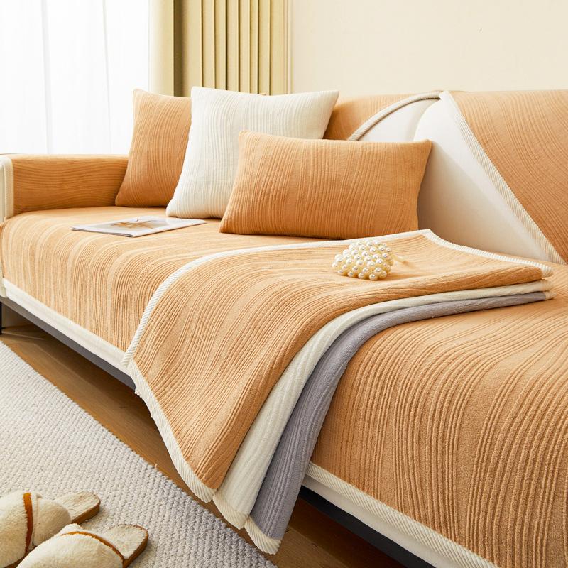 Samtsofakissen Winter Minimalistisch Modern Leicht Luxus Hochwertiger Plüschbezug Stoff Rutschfester Bezug