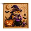 Easy Craft Kits for Beginners Halloween Faux Pearl Painting Kit, Puppy Art DIY Witch Decorative Supplies Hat Bead Kit Adults And Teens, Handmade Gift
