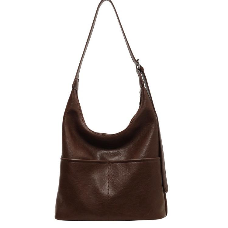 2025 Spring and Summer New Merad Tote Bag Women's Retro College Style Soft Leather Mother and Child Bag Versatile Fashion Shoulder Water