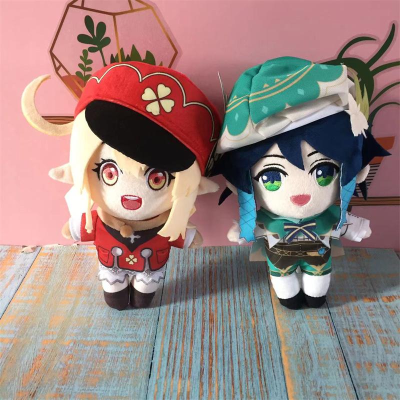 Spiel Anime Genshin Impact Plüschtier 20cm Klee Barbatos Venti Diluc Niedliches Weiches Kuschelkissen Kindergeschenk