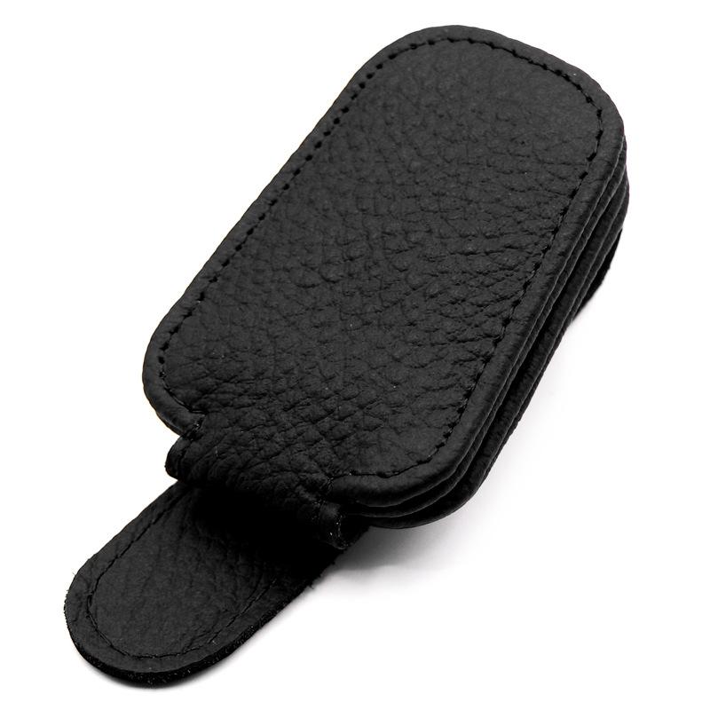 Car Sunglasses Holder Sun Visor Sunglasses Clip Cowhide Glasses Case Mount Ticket Card Clip Car Interior Accessories