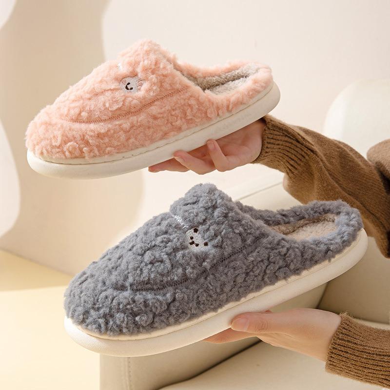Non-slip cotton slippers women's winter new indoor home warmth household autumn and winter fluffy slippers men