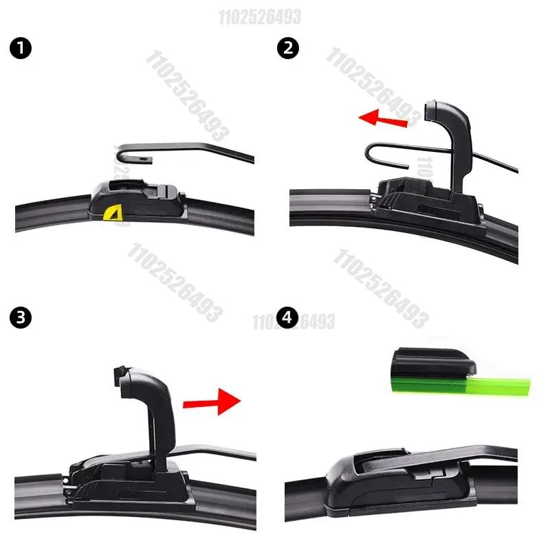 2PCS Car Wiper Blades Universal U-type Soft Rubber Boneless Wiper  Durable Reduce Noise Automotive Wiper 16" 18" 19" 21" 22" 24"