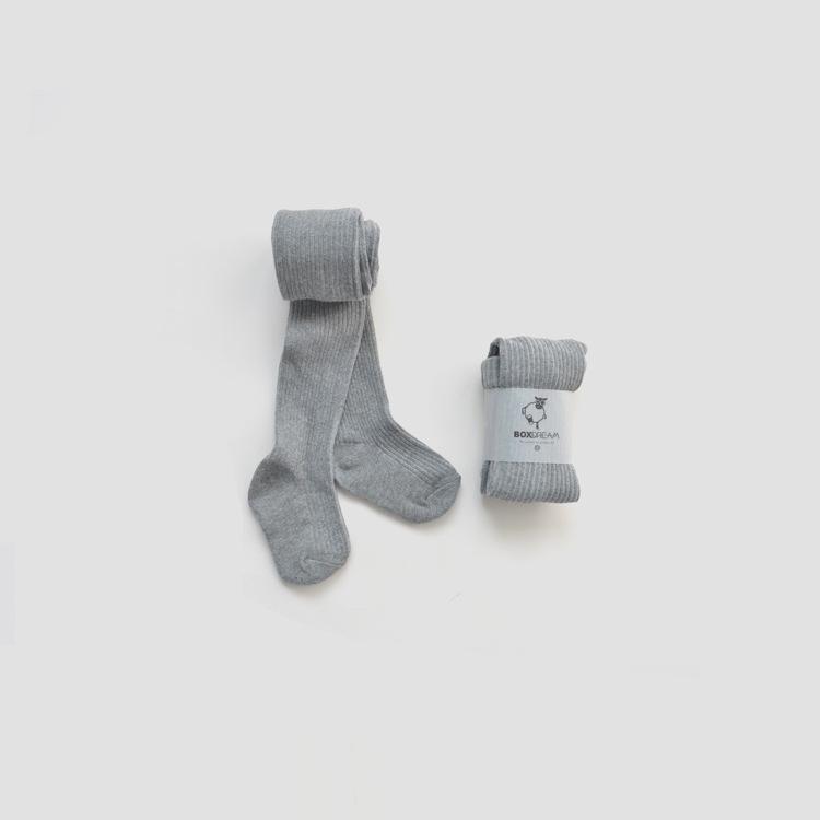 BOXDREAM Combed Cotton Kids' Tights - Striped Knit for Spring & Autumn