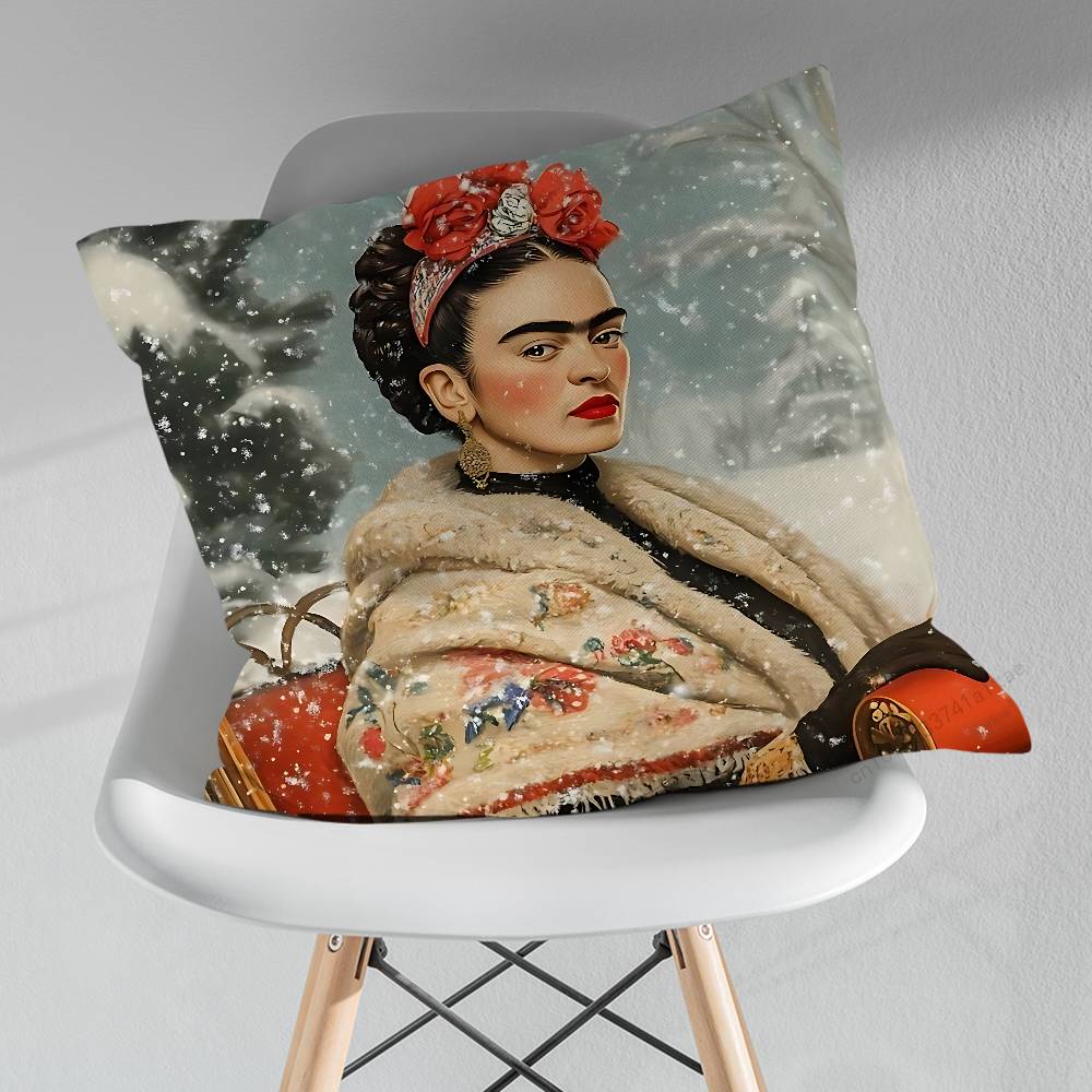 FFridas KKahlo Artiste Pillowcase for Sofa Room Office Decor Printing  Merchandise AllMatch Cushion Cover
