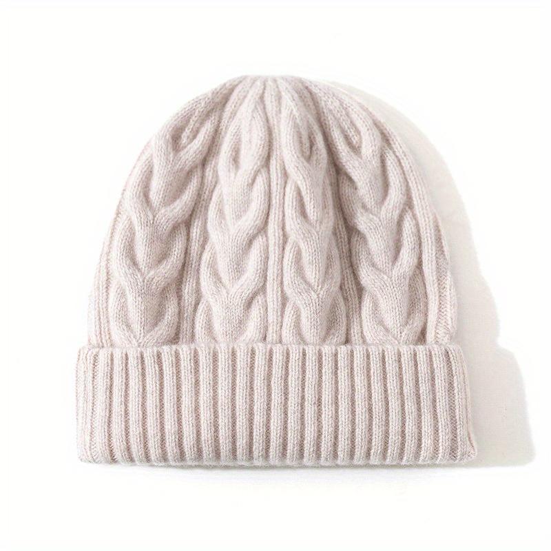 Cappello invernale da donna Autunno Unisex Fatto a mano Donna Cappello caldo 100% Lana Lavorazione a trecce Berretto Cappelli da ragazza Donna Berretto Donna Cappelli Spessi Chunky Elastici