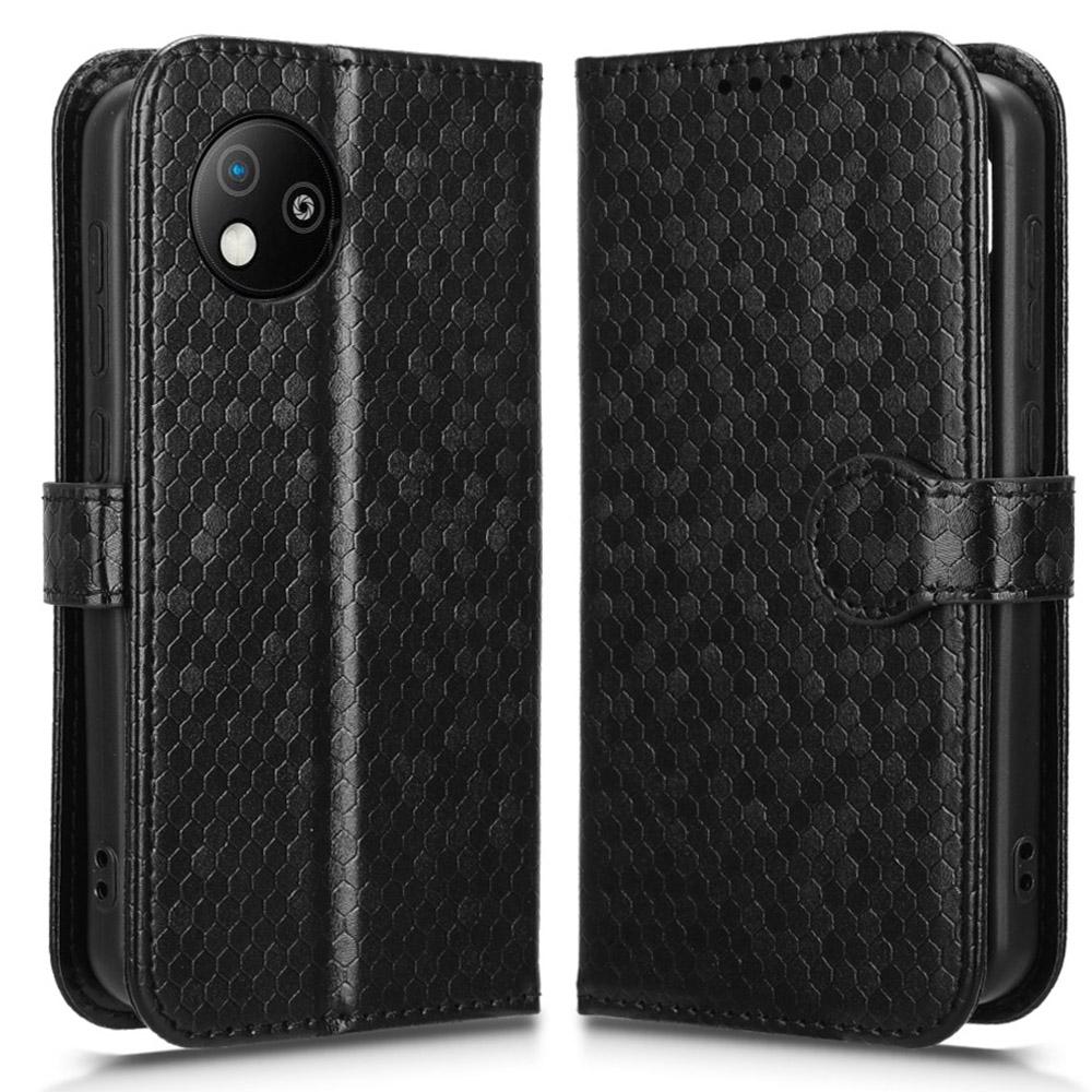 For ZTE Blade A35 Lite/A35 Core Wallet Case Dot Pattern Imprint PU Leather Phone Cover