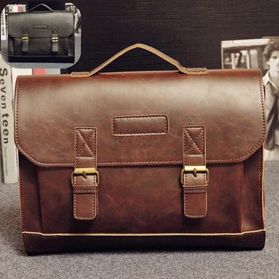 Men PU Leather Casual Handbag Shoulder Bags Vintage Handbags Fashion Tote Laptop handbags Briefcases