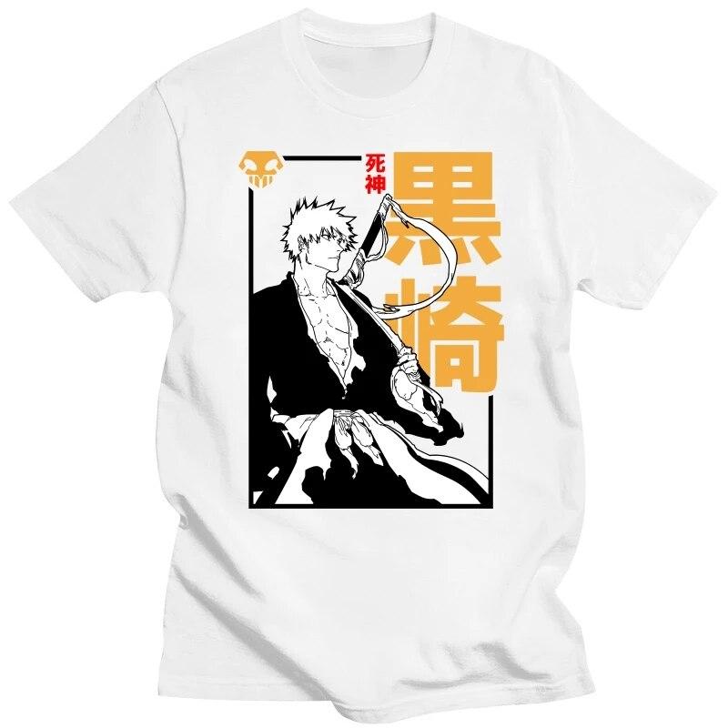 

Футболка с графическим принтом аниме Bleach Ichigo Kurosaki унисекс унисекс эстетичные модные футболки свободного покроя футболка унисекс Harajuku 4XL