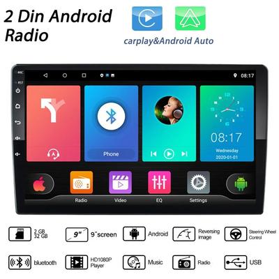 2Din Android 9palcový multimediální přehrávač videa do auta Univerzální stereo rádio GPS pro Volkswagen Nissan Hyundai Kia Toyota