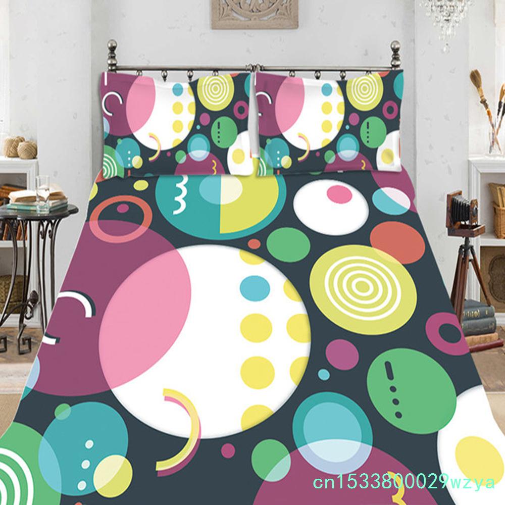 Set Huse Pilote Geometrice Set Lenjerie de Pat Vârtejuri Psihedelice Ochi Microfibră Model Abstract Colorat Husa Pilotă cu Fețe de Pernă