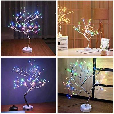 20" 108 LED Tisch-Bonsai-Baumlicht, Batterie-/USB-betriebenes Nachtlicht mit Fernbedienung, Lampen für Wohnzimmer, Schlafzimmer, Weihnachts-Hausdeko