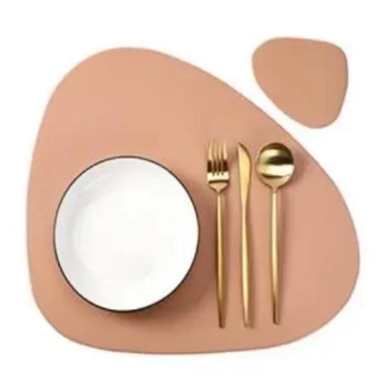 1/4/6 Sets Black Table Placemats and Coasters Oval Shaped Table Mats Pad Kitchen Accessories Place mat for Indoor  Outdoor