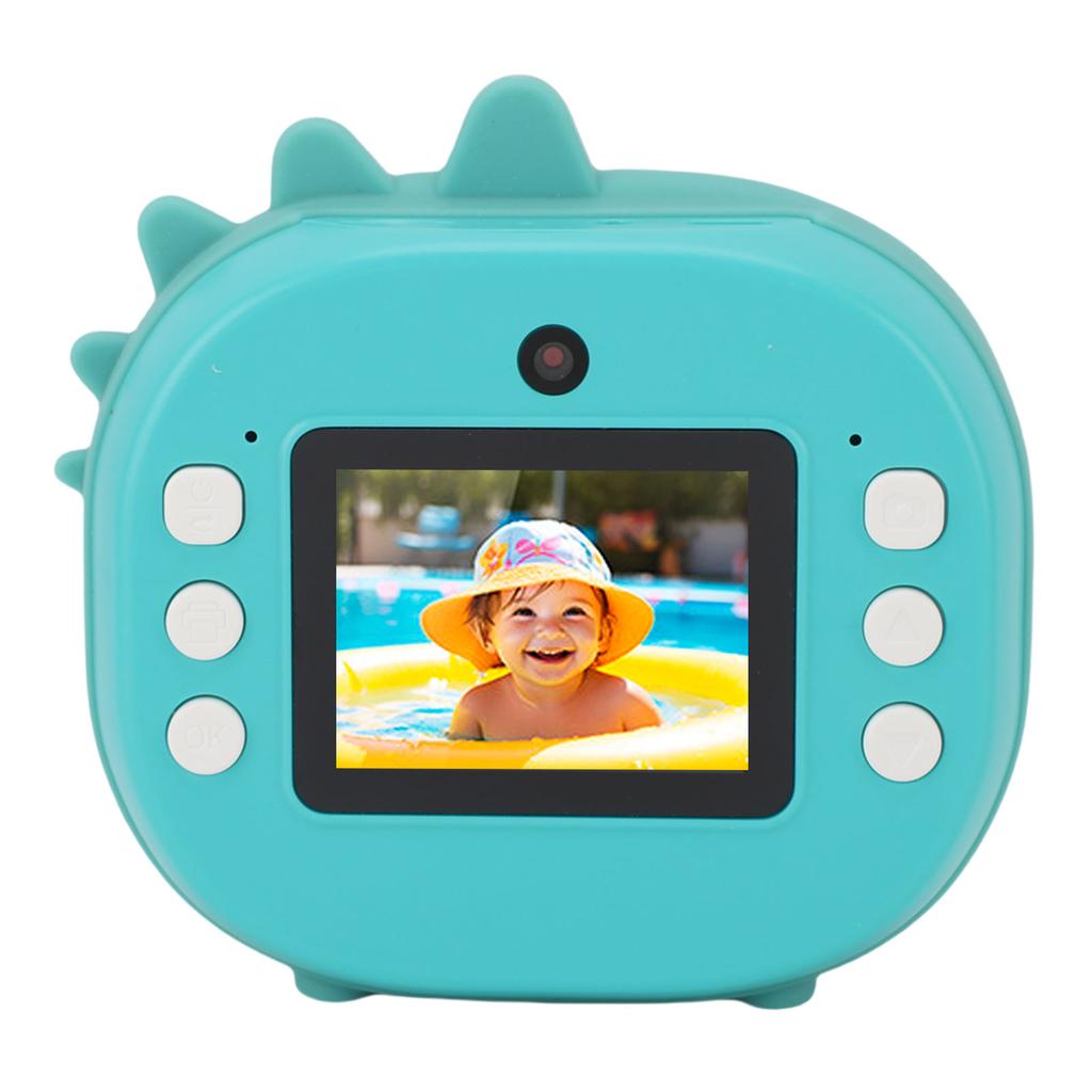 Instant Print Camera Cute Dinosaur Shape 48MP 2.0 Inch Screen Thermal Print Camera with Print Paper